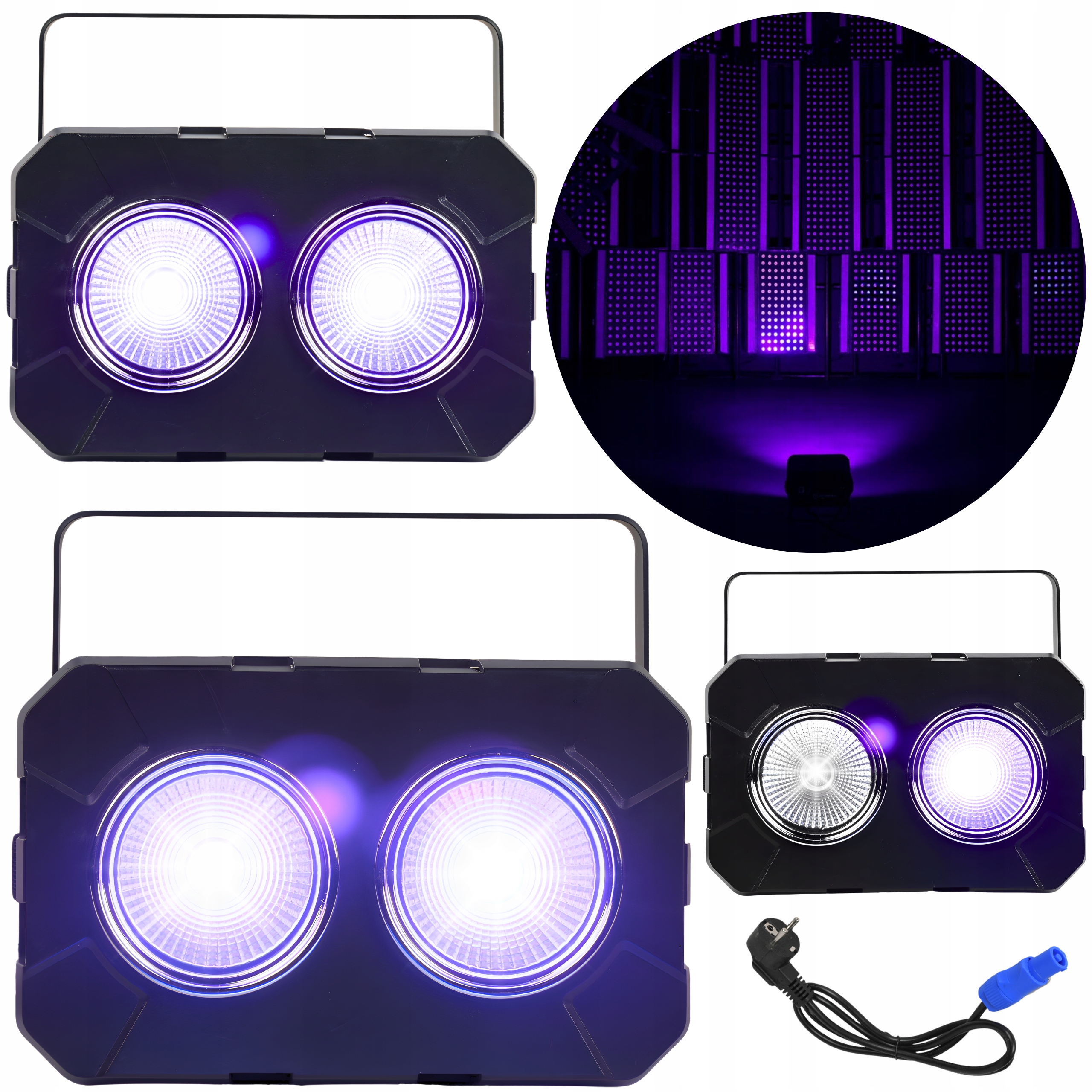 Reflektor Blinder Scénický 2x50W Cob Led Světelný Efekt Uv Ultrafialový