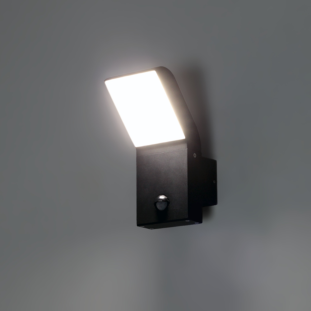 Lampa ścienna zewnętrzna z czujnikiem ruchu i zmierzchu Kinkiet Led 9W