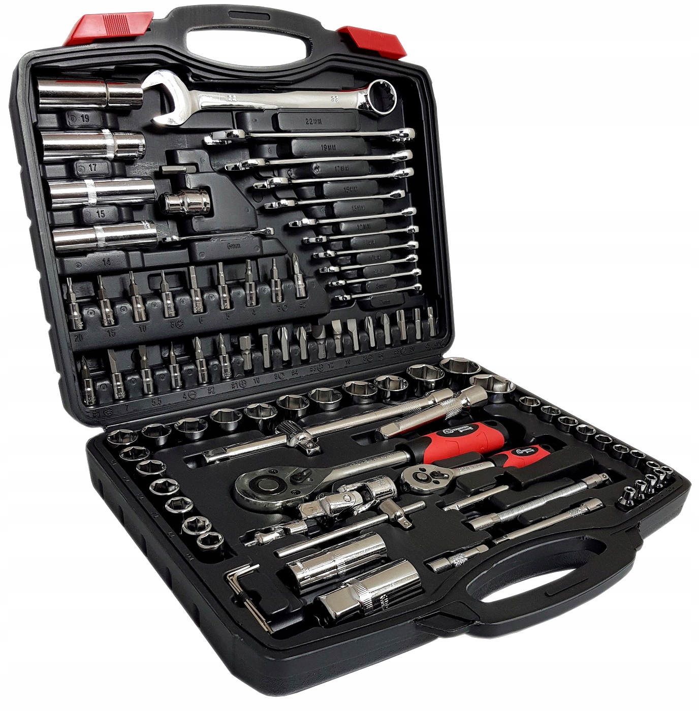 ZESTAW NARZĘDZIOWY NASADKI BITY GRZECHOTKA POKRĘTŁO PRZEGUB - KOMPLET 94EL Marka inna