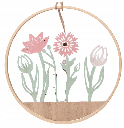 

Wiosenna zawieszka pastelowa kwiat drewniana 20cm