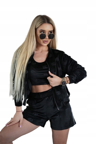 Brandenburg Teplákovka Komplet Velur Bg Dolce Černý M kraťasy a mikina