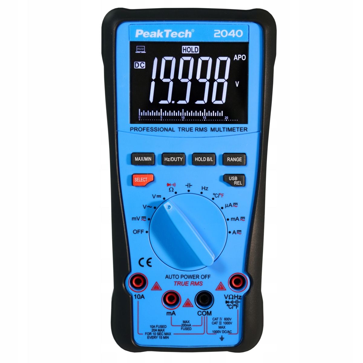 Digitálny multimetr 20A 1000V Usb DCV PeakTech 2040