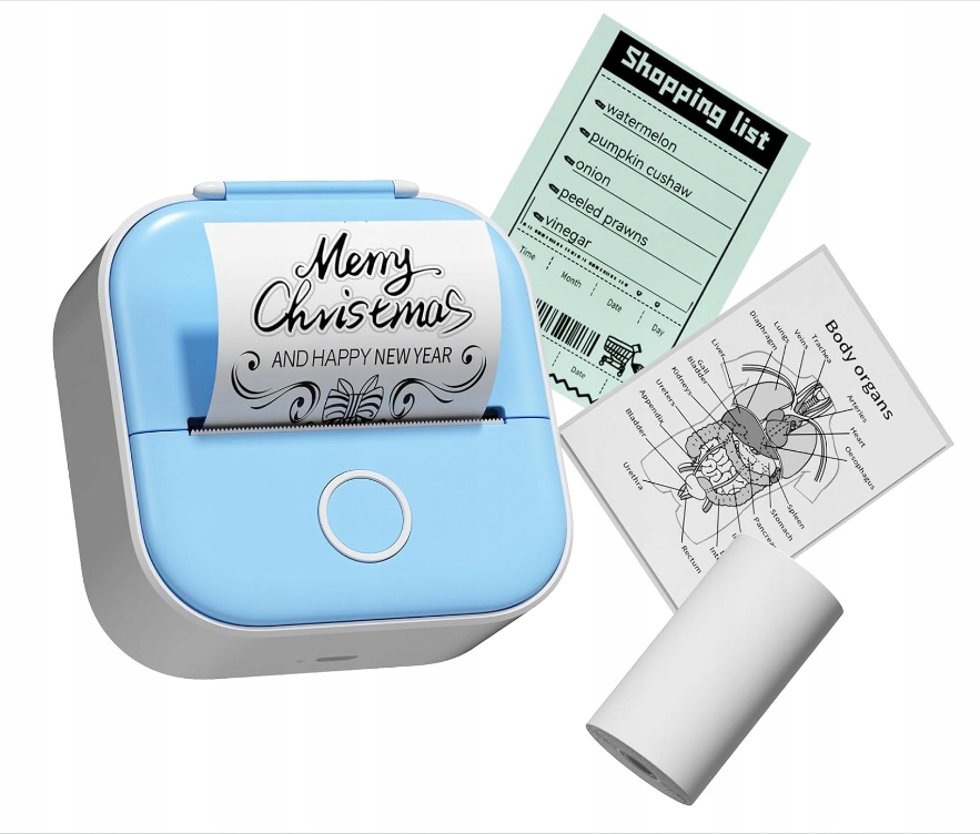 MINI DRUKARKA TERMICZNA PRZENOŚNA do NAKLEJEK ZDJĘĆ NOTATEK PHOMEMO T02 BT Model Mini drukarka termiczna do zdjęć notatek 2pak