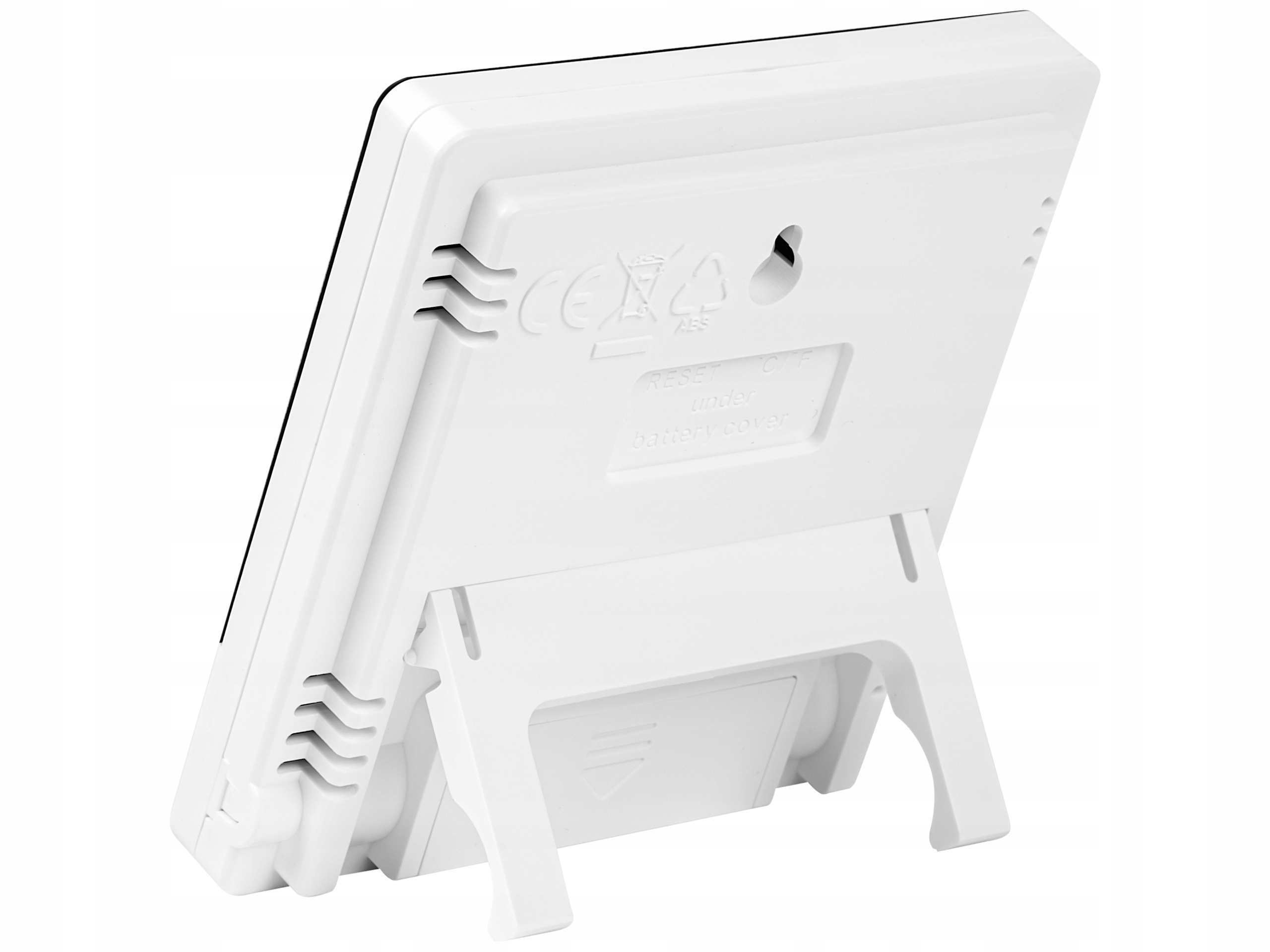 STACJA POGODOWA POGODY TERMOMETR HIGROMETR ZEGAR PODSTAWKA ZAWIESZKA ZESTAW Kolor biały