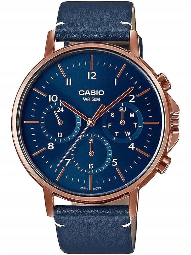 Zegarek Męski Casio MTP-E321RL-2A Chronograf 50M Na Dzień Chłopaka