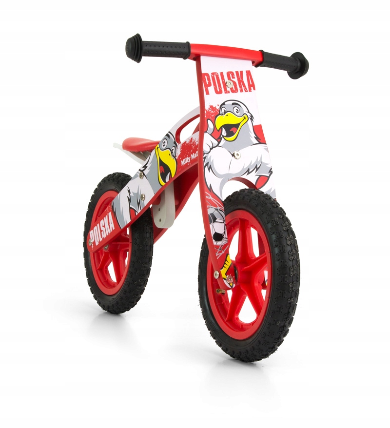Rower biegowy Milly Mally King 12" biały, czerwony
