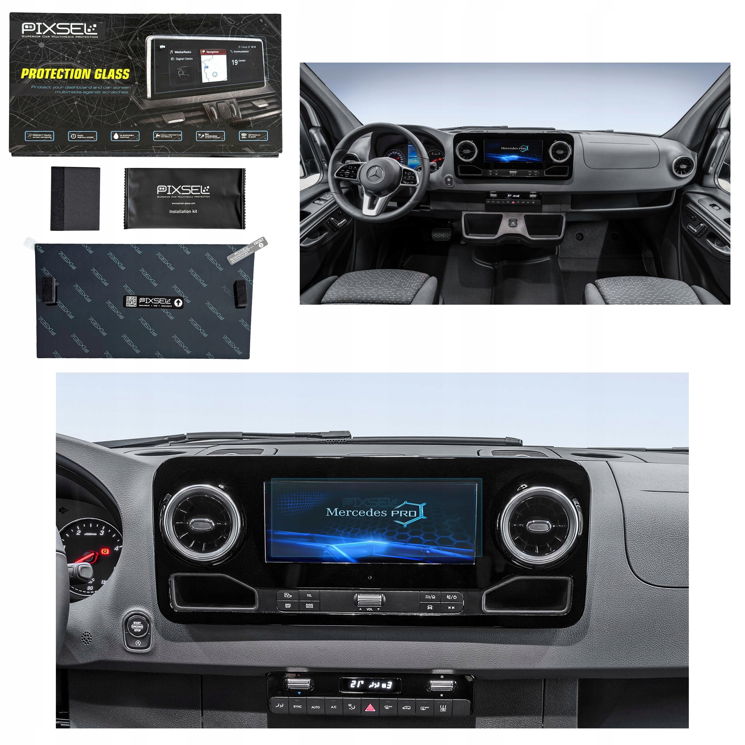Antyodciskowe Matowe Szkło Ochronne Mercedes Benz SPRINTER-10.2“ 2018-
