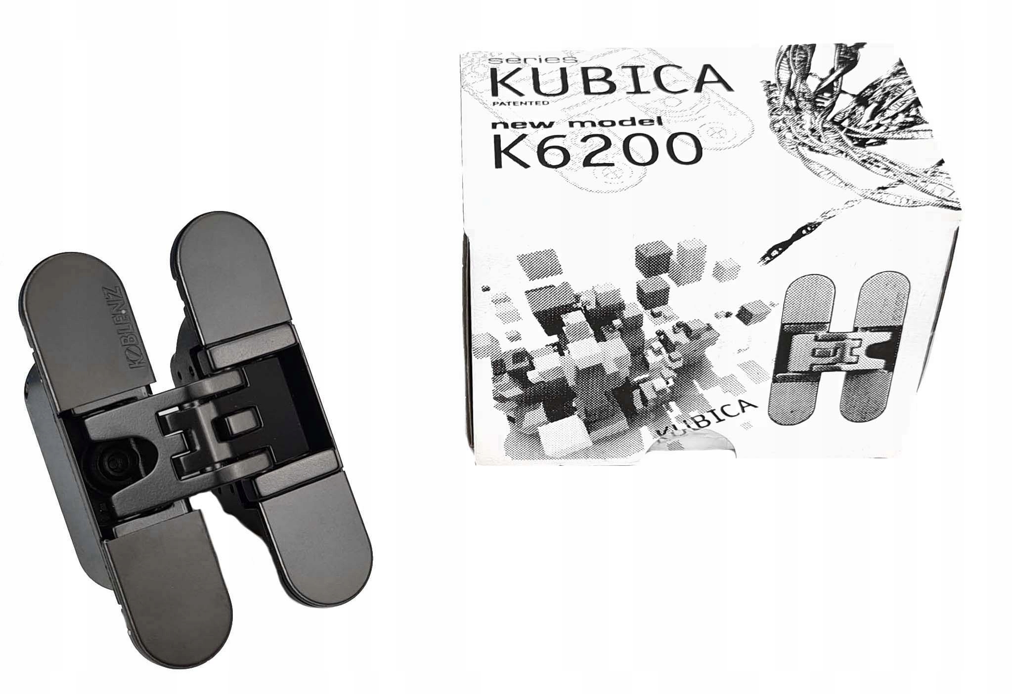 Černý zapuštěný závěs kubica K6200 koblenz pro bezfalcové dveře