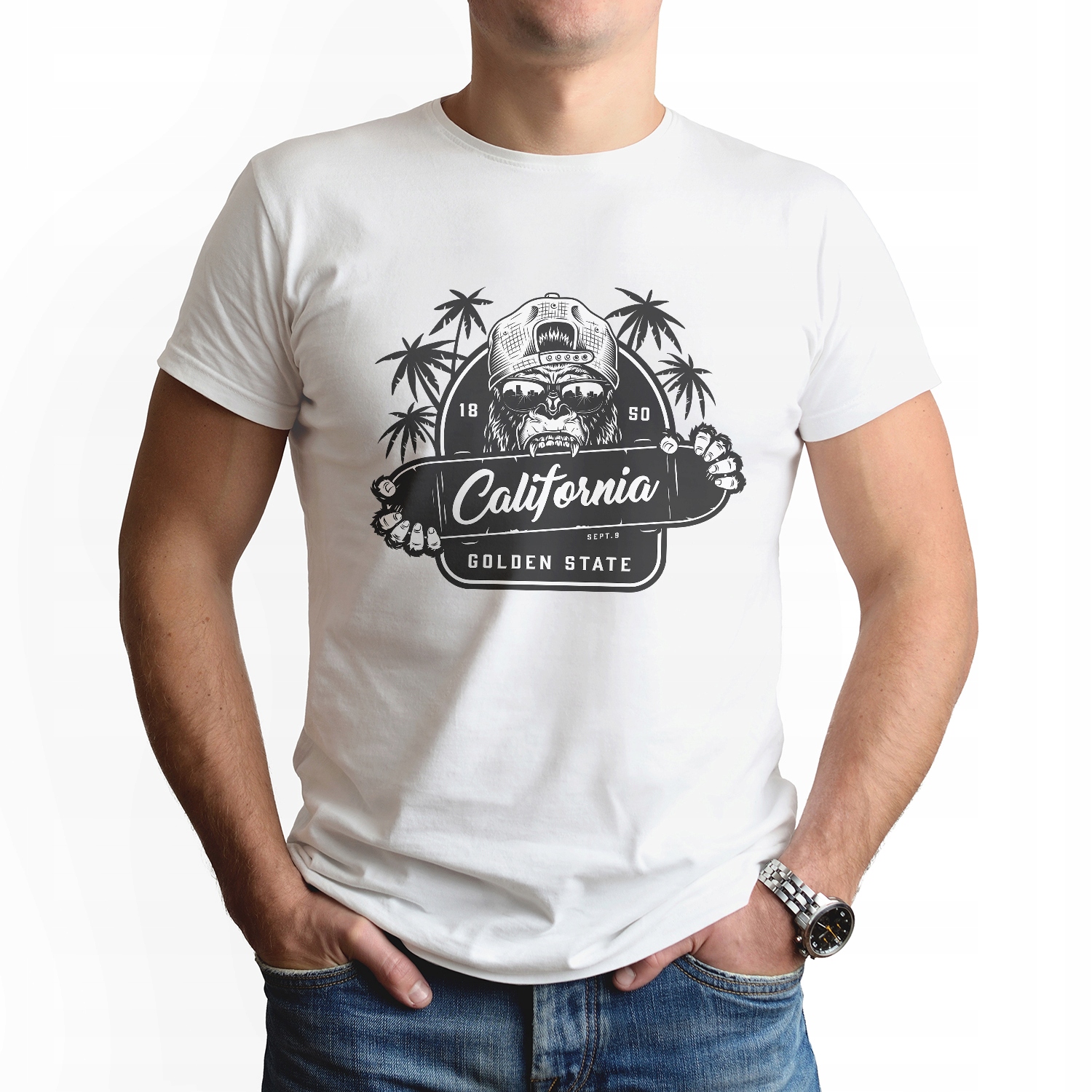 

Podkoszulek Męski Biały XXXL nadruk California 1