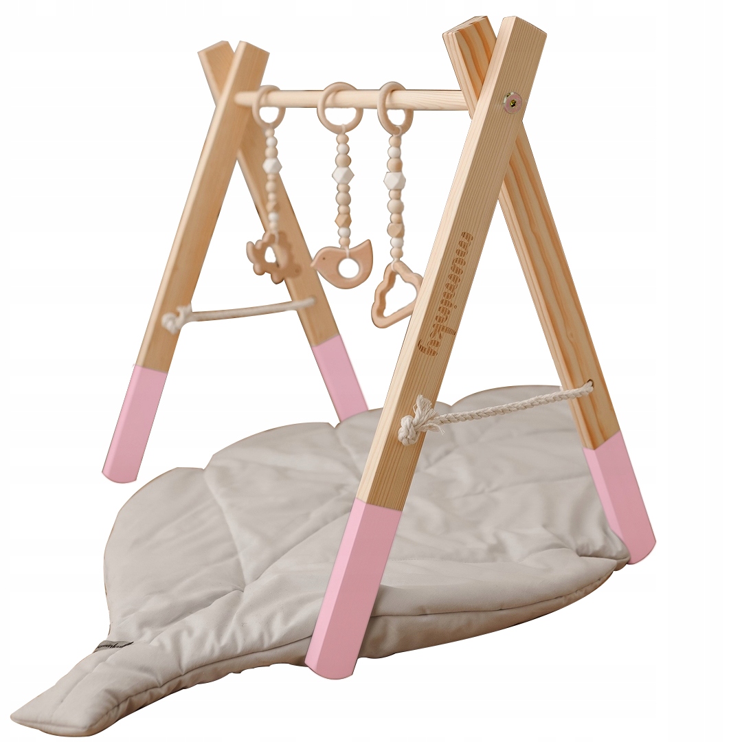 

Baby Gym Stojak Gimnastyczny 3 Zawieszki Różowy