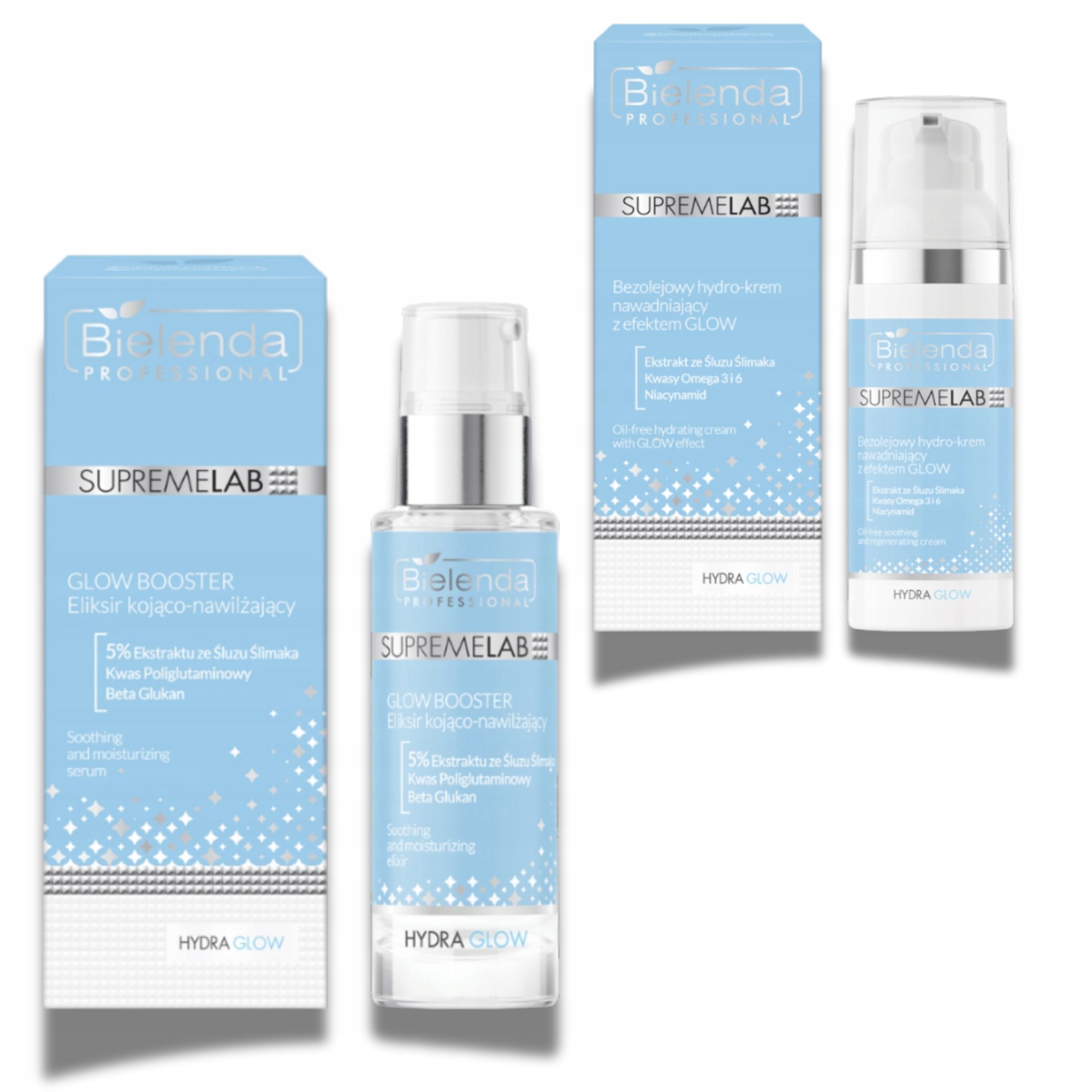 Bielenda Supremelab Hydra Glow Gelový Elixír Krém Crystal Glow Efekt