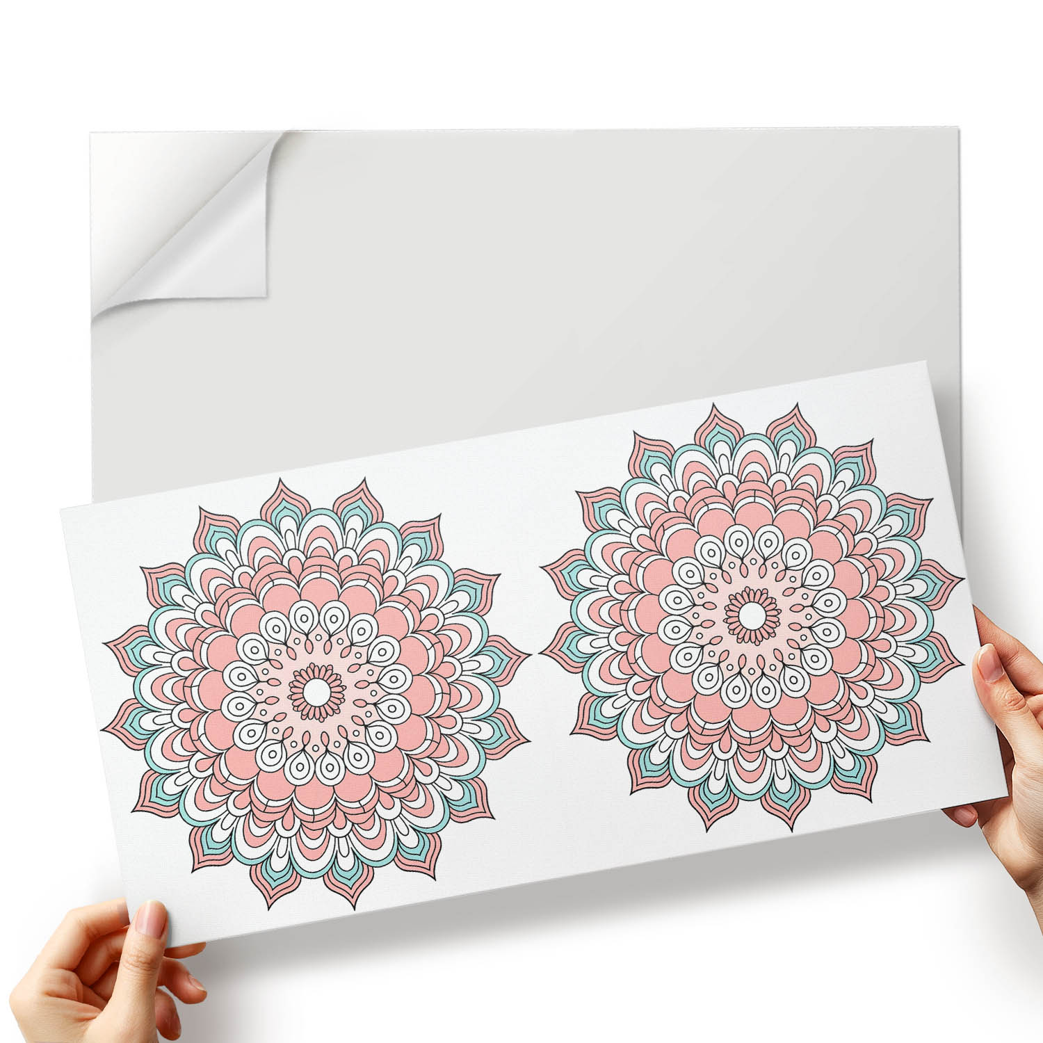 Nástěnné dlaždice s Pvc grafikou Mandala s květinovým motivem 10x40x20 cm