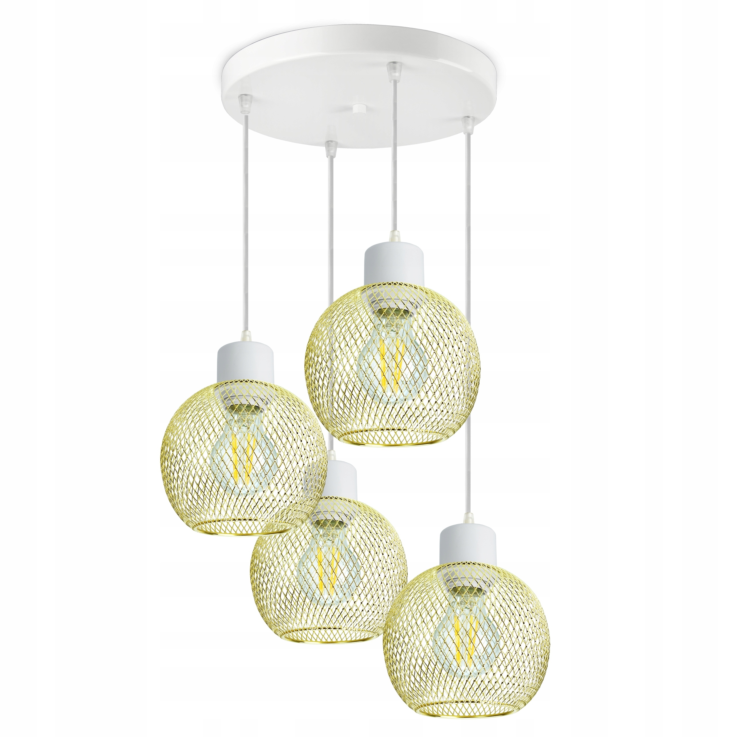 Závěsné Stropní Svítidlo Lustr Gold Globe 488-EZ4 Led 4xE27 Led Nastavitelné