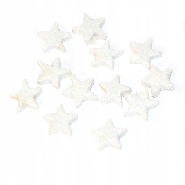 

Gwiazdki brokatowe malutkie Białe 1,7cm/12sz
