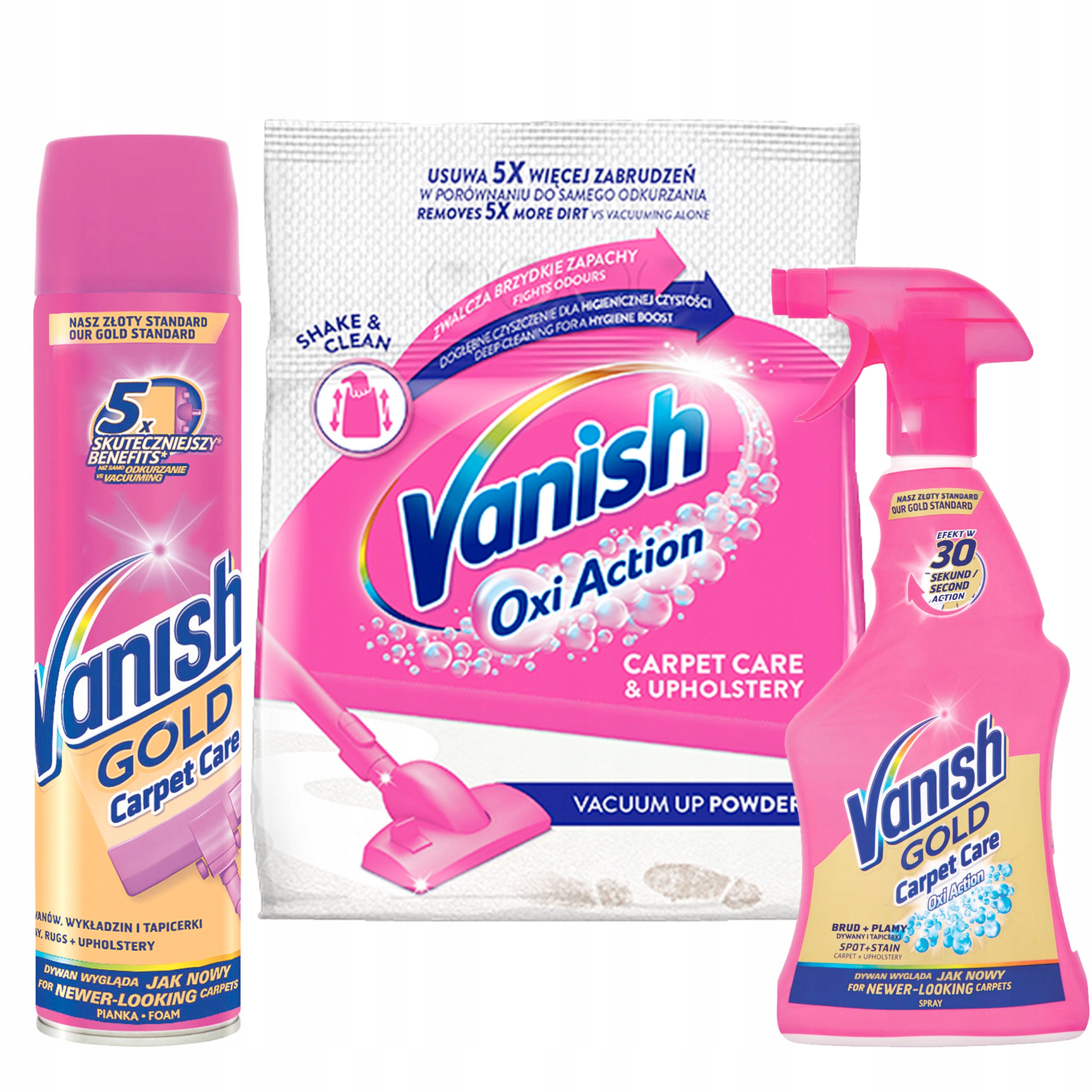 

Vanish Gold Zestaw do Prania Dywanów na Sucho MIX