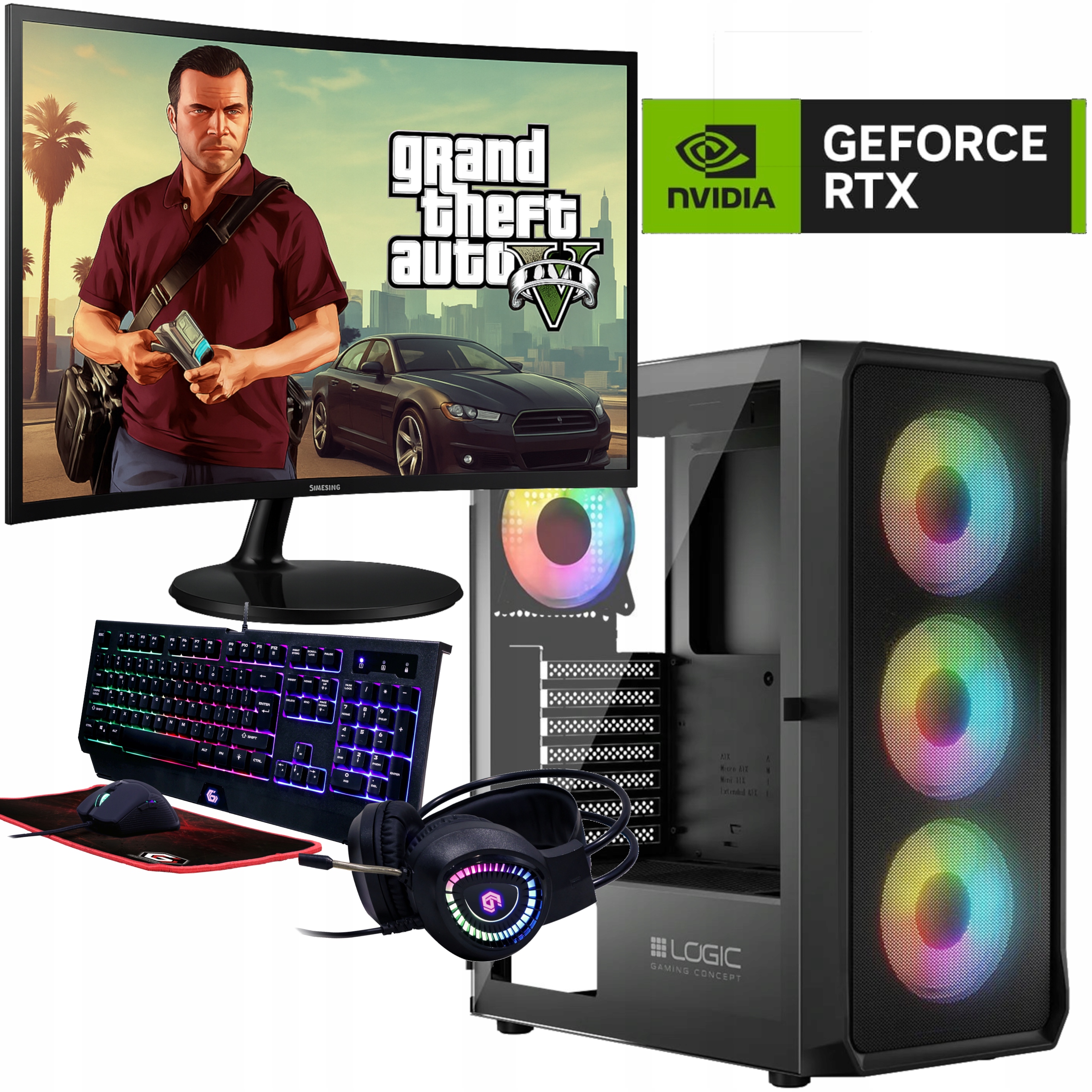 Zestaw Komputer Gamingowy Amd R 7 5700 l RTX4060Ti l 32 Gb l 1TB Ssd