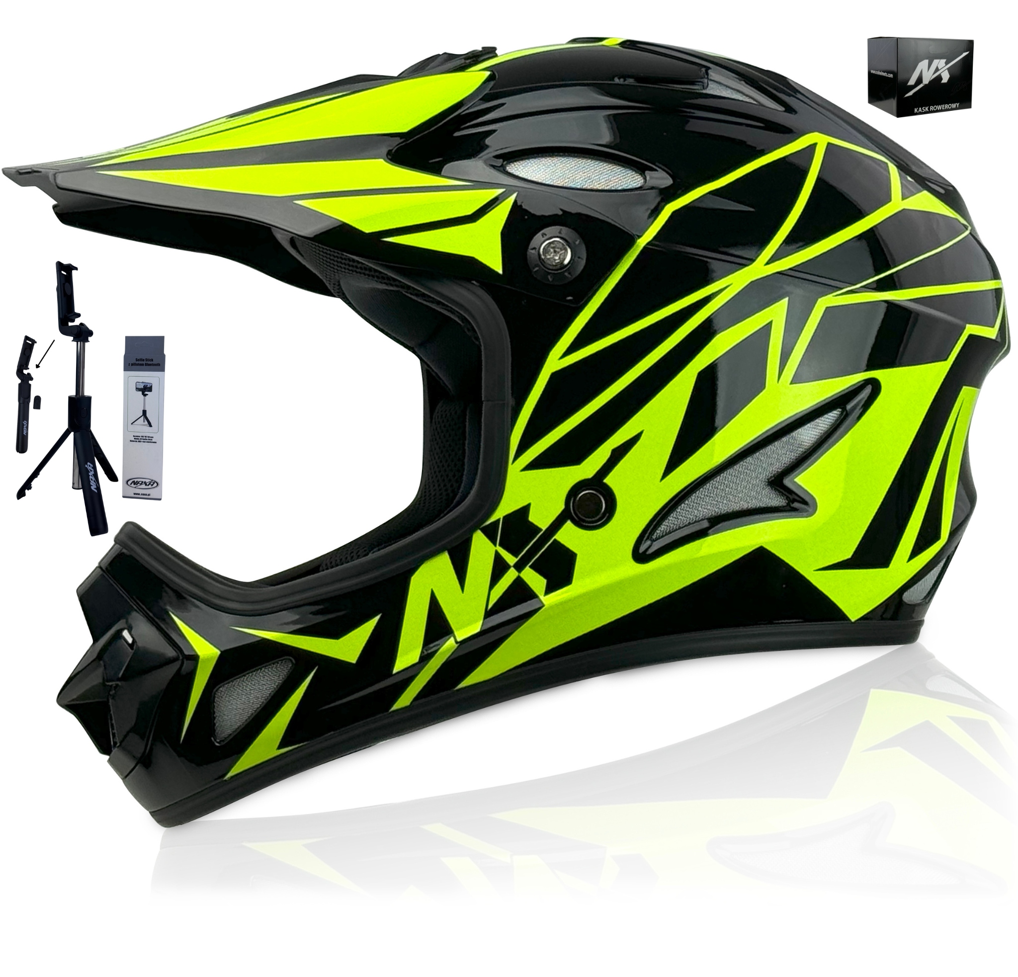 Cyklistická Přilba Nx Downhill Na Koloběžku vel. S Stativ Selfie Stick Pro Telefon