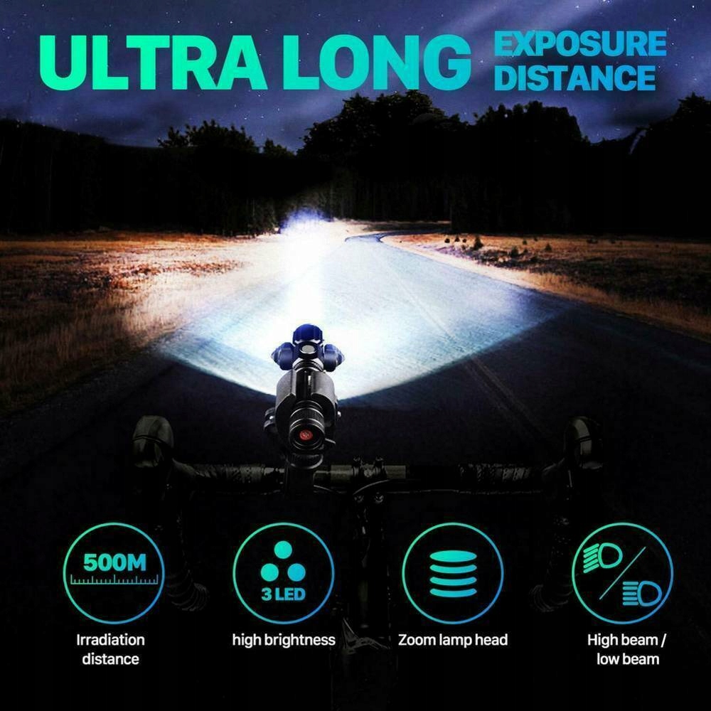 ZESTAW ROWEROWY LAMPKA PRZÓD TYŁ LED USB ŚWIATŁA Marka bez marki