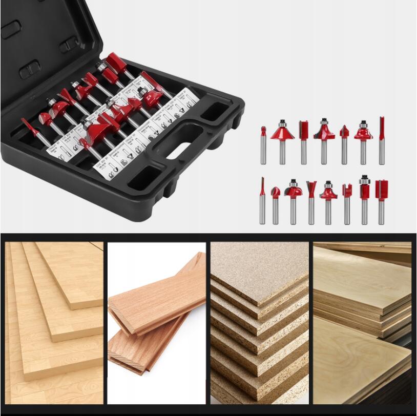 15SZT FREZ WIERTŁO POD ZAWIASY DO DREWNA 1/4 NÓŻ Rodzaj frezu modułowy