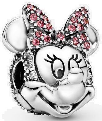 

Disney charms Myszka Minnie z różową kokardą pavé