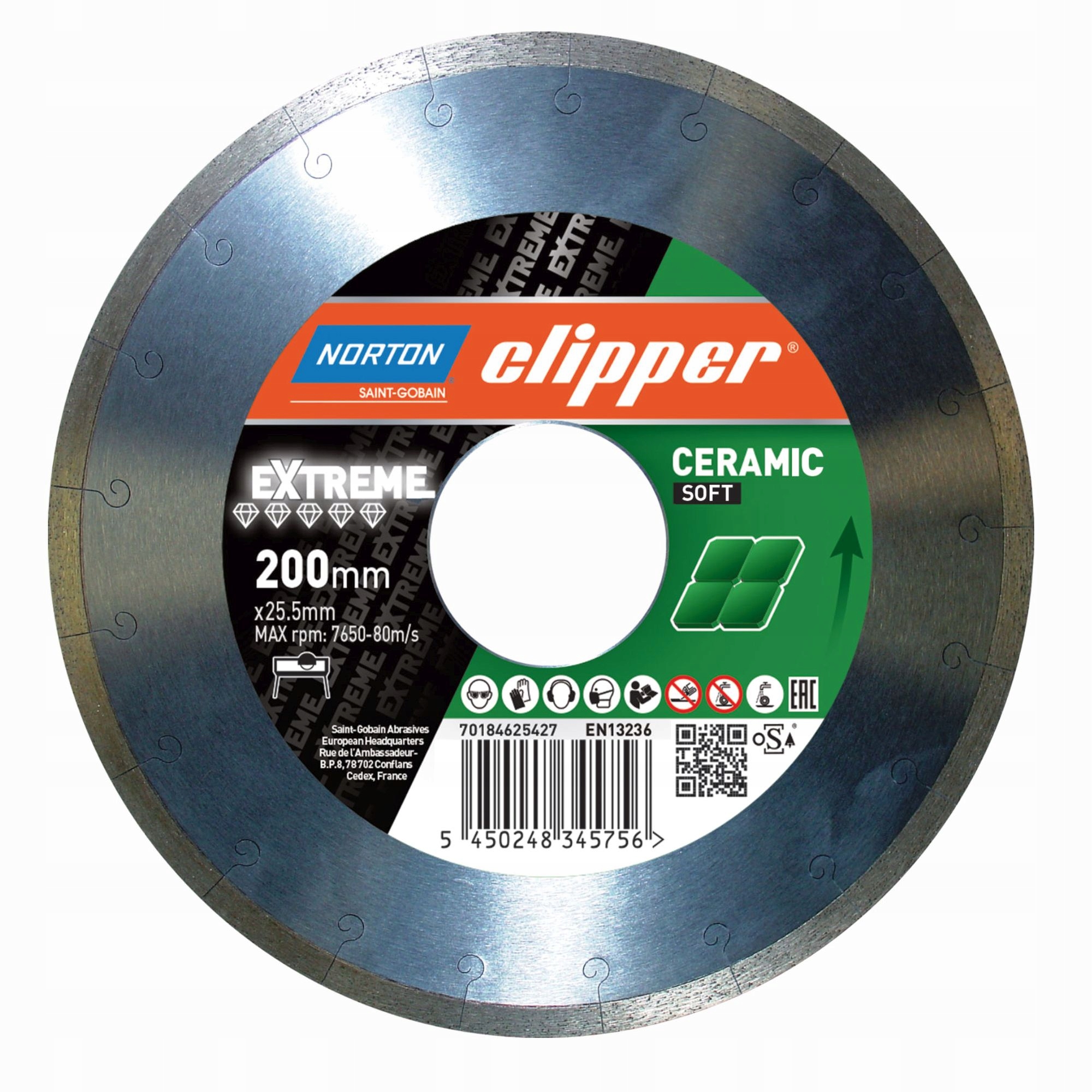 Diamantový kotouč 200x25,4mm Norton Clipper Extreme Ceramic Soft