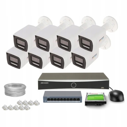 Sada na monitorovanie domu firma Ip 8x DS-2CD1067G2H-LIU 6Mpx Ir 30 m mikrofón