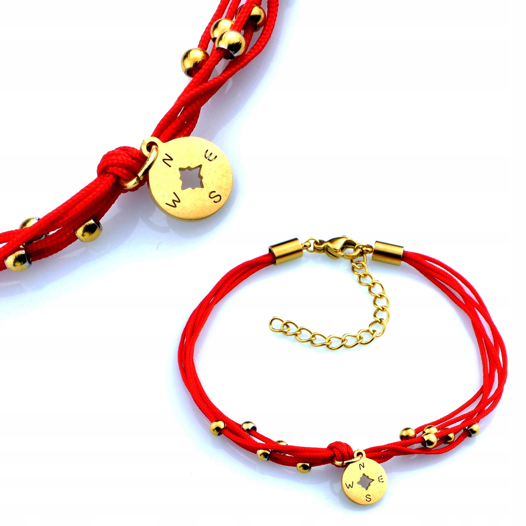 

Bransoletka Złota Kompas Sznurek Stal Chirurgiczna