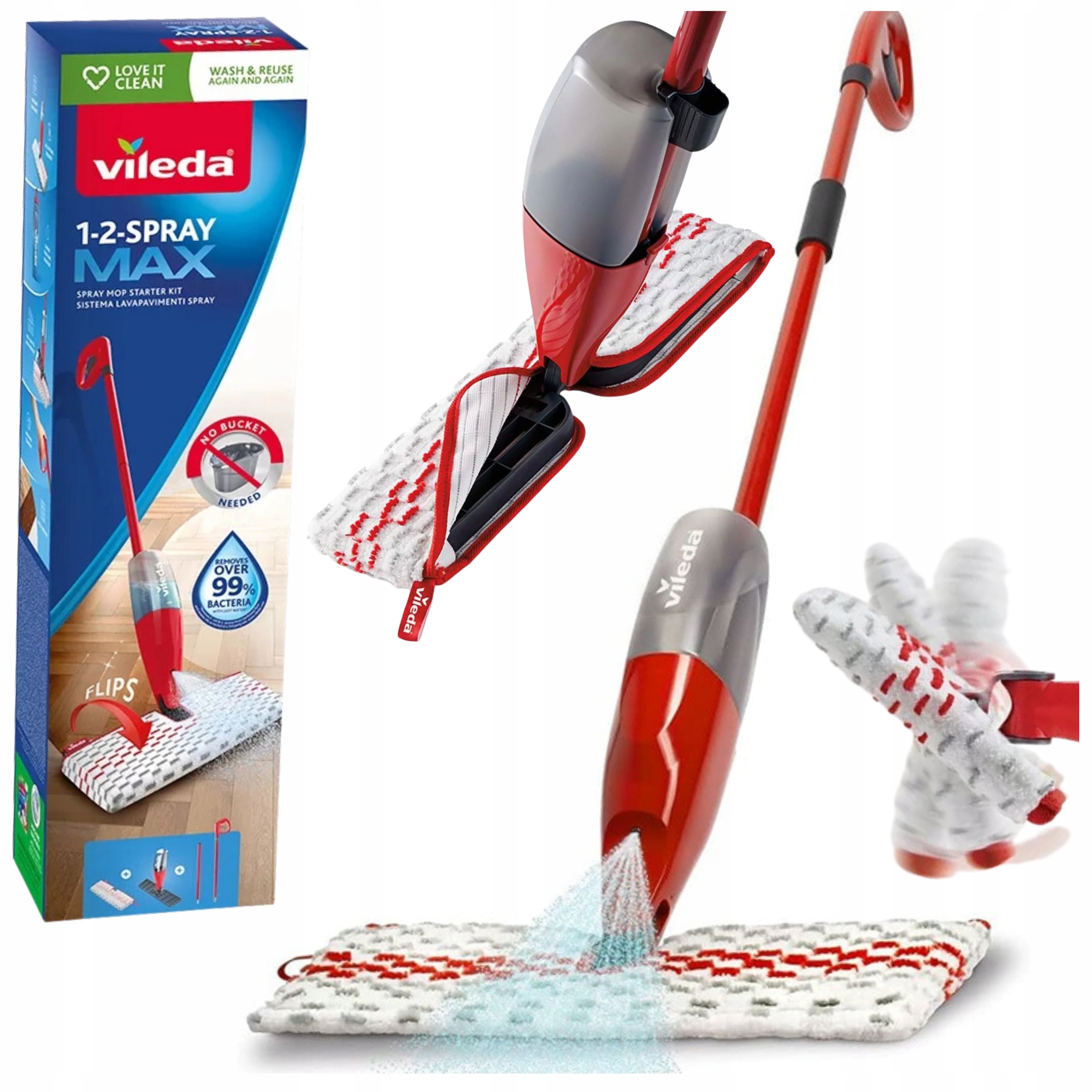 Mop s rozprašovačem Vileda Plochý otočný 1-2 Spray nová verze 40 cm