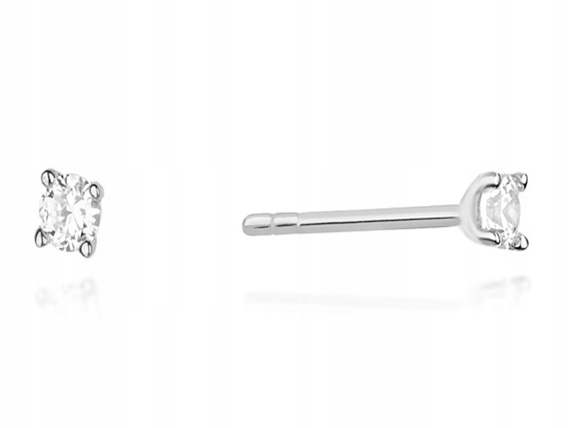 Zlaté náušnice 585 Jemné S Brilianty 0,45g s diamanty pro ni 14k