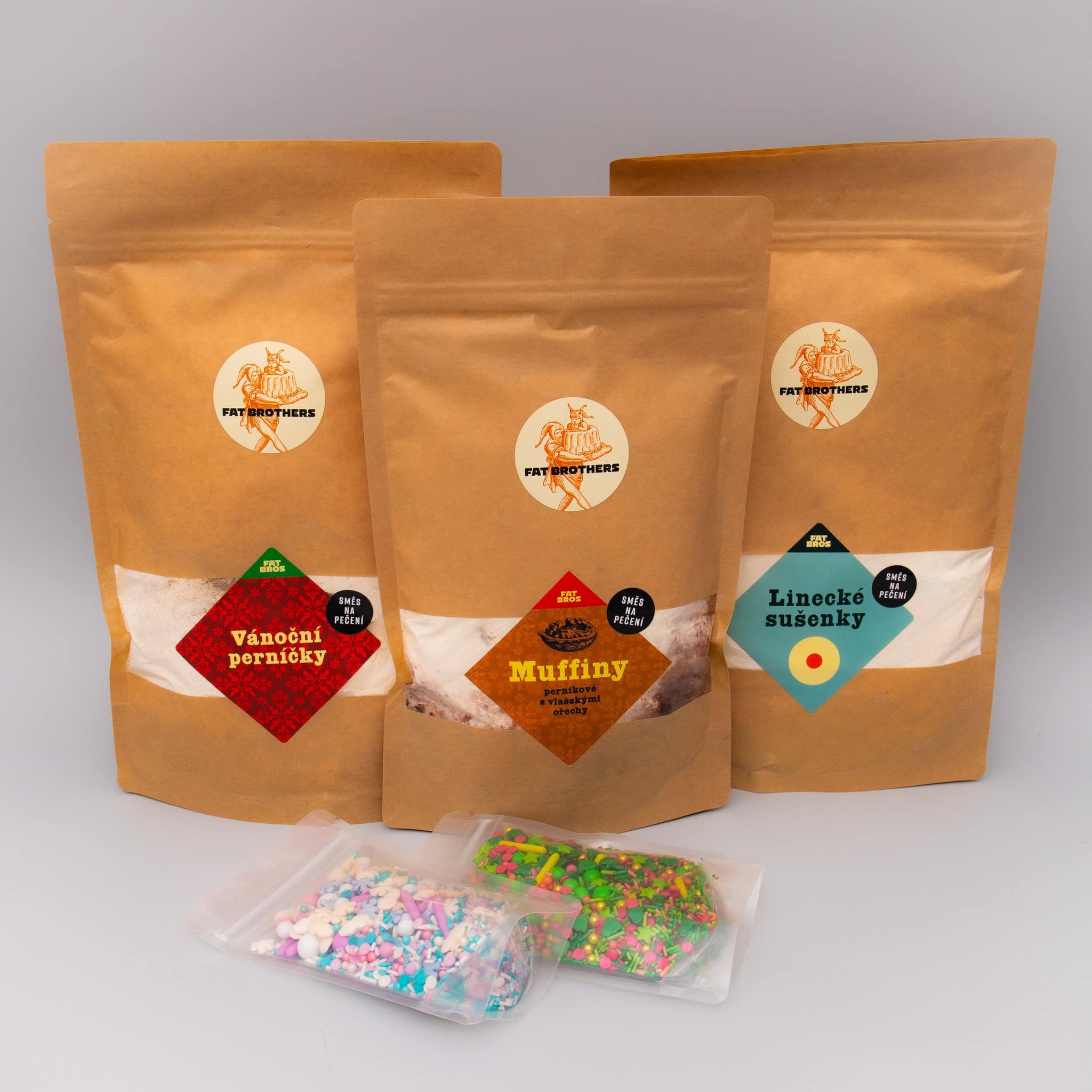 Levně Vánoční sada pečeme s dětmi – směsi na pečení a posypy