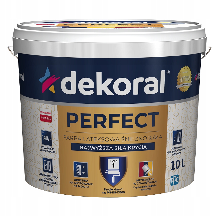 

Dekoral Perfect Farba lateksowa Śnieżnobiała 10L
