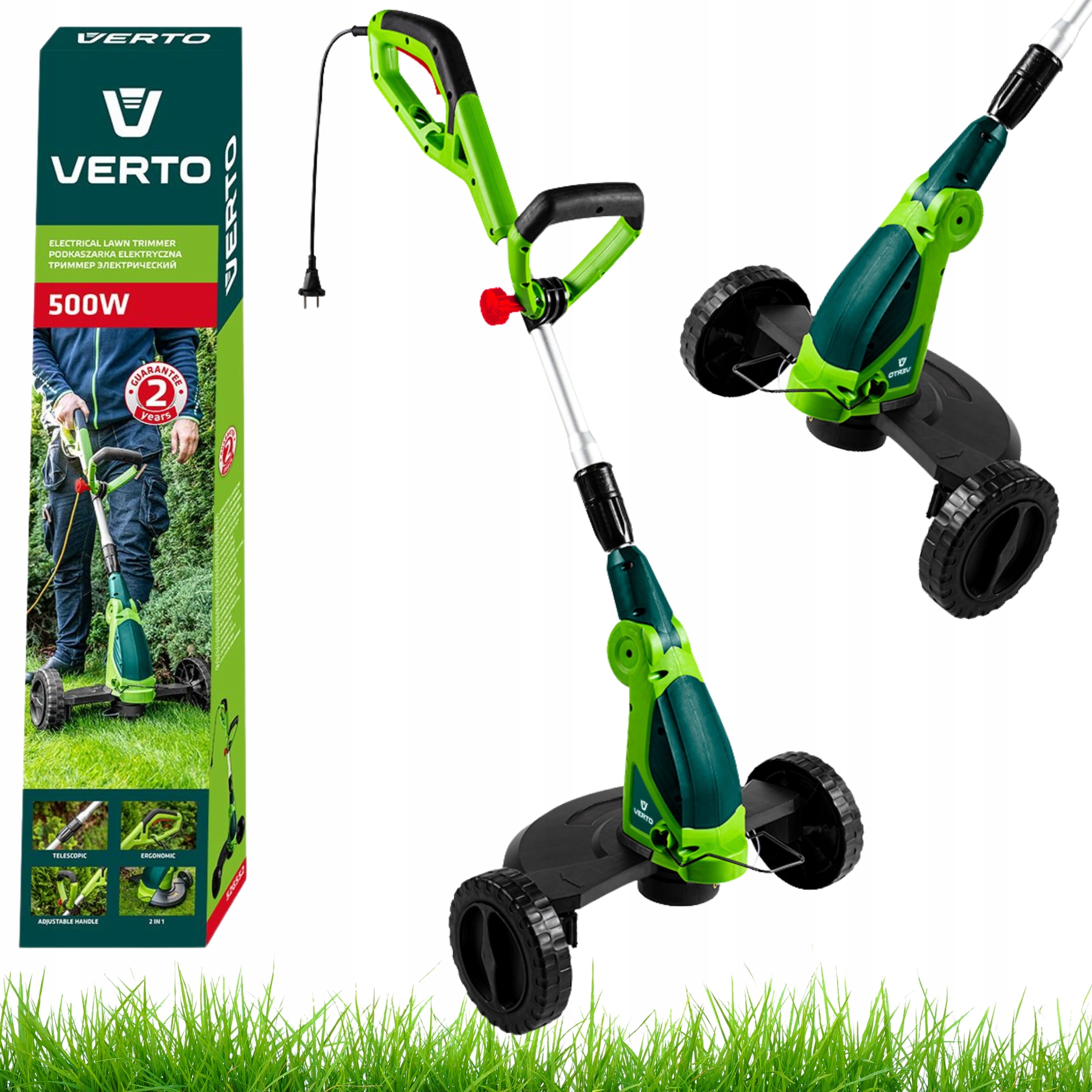 Podkaszarka Kosiarka Elektryczna 2w1 550 W Szerokość Koszenia 320 mm Verto