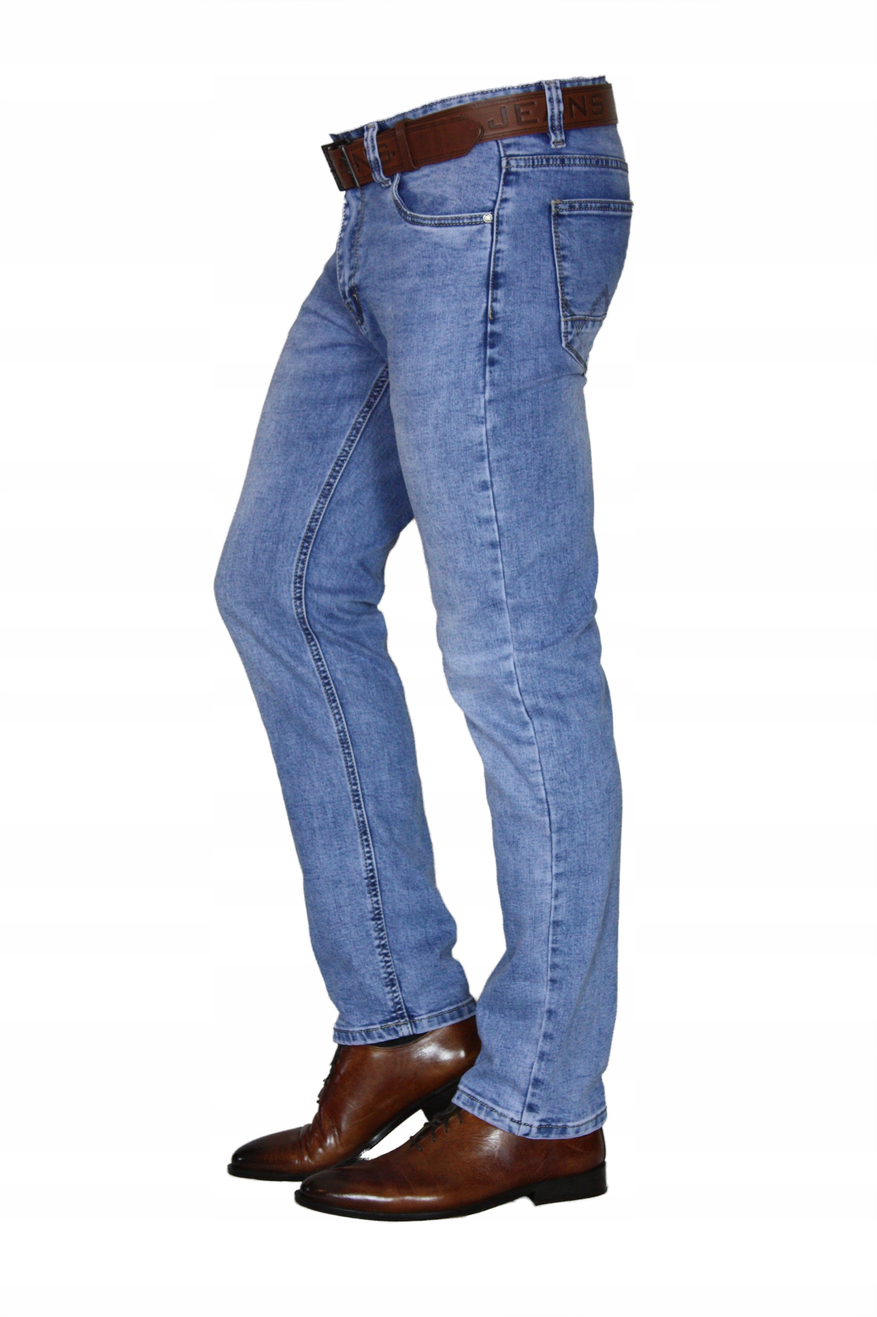 SPODNIE MĘSKIE JEANS REGULAR W47 L32 PAS 126-128 Długość nogawki długa