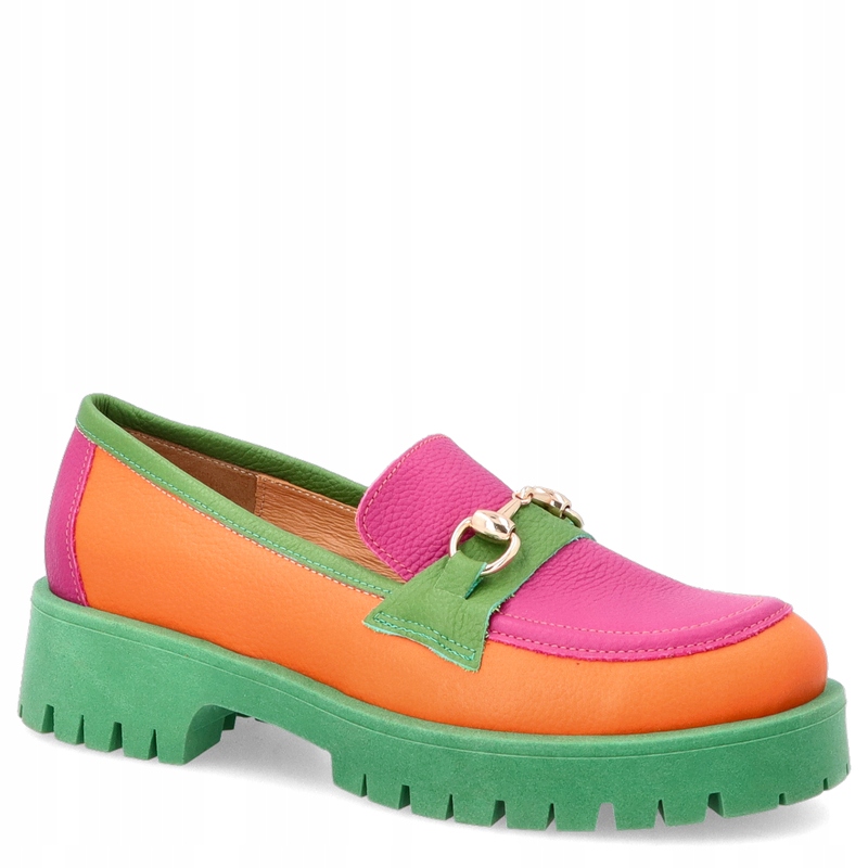 Kolorowe mokasyny ze skóry - TYMOTEO A1003 KOLOROWE 40