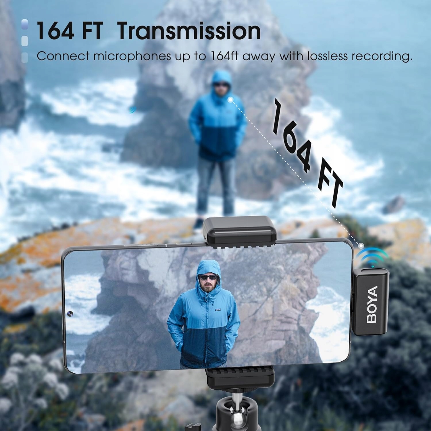 BOYA Omic-U Bezprzewodowy mikrofon krawatowy do telefonu z systemem Android typu C Rodzaj pojemnościowy