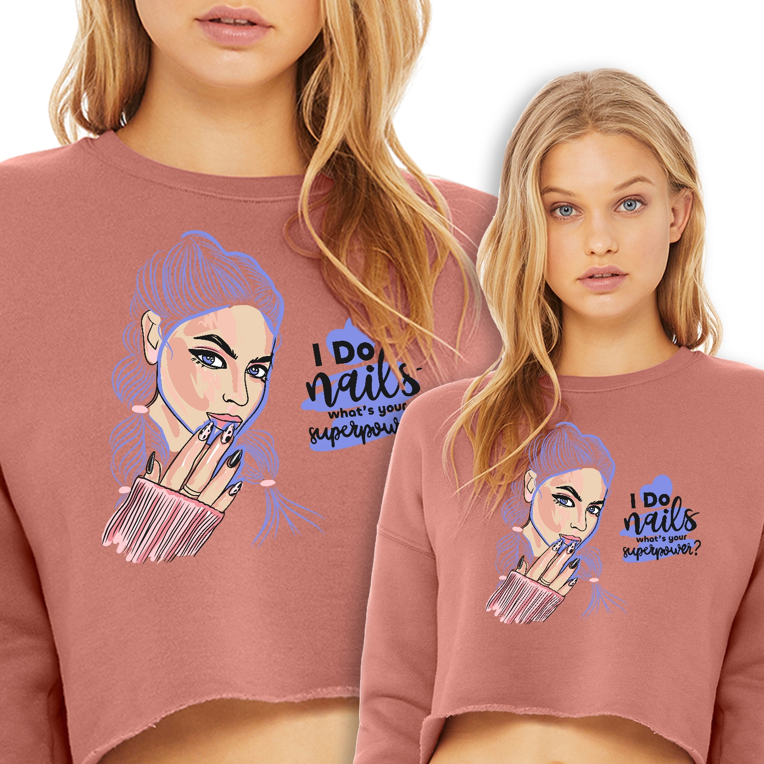 Pohodlná krátká Mikina Růžová I Do Nails Vzorky Xxs