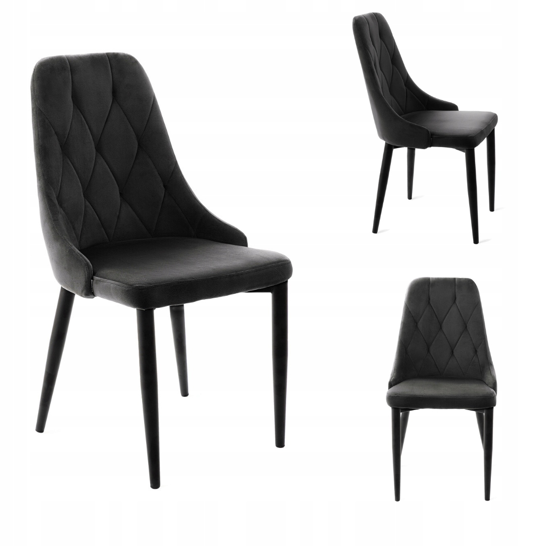 Křeslo Louis Quilter velurové černé 46,5x58x88 cm Homla