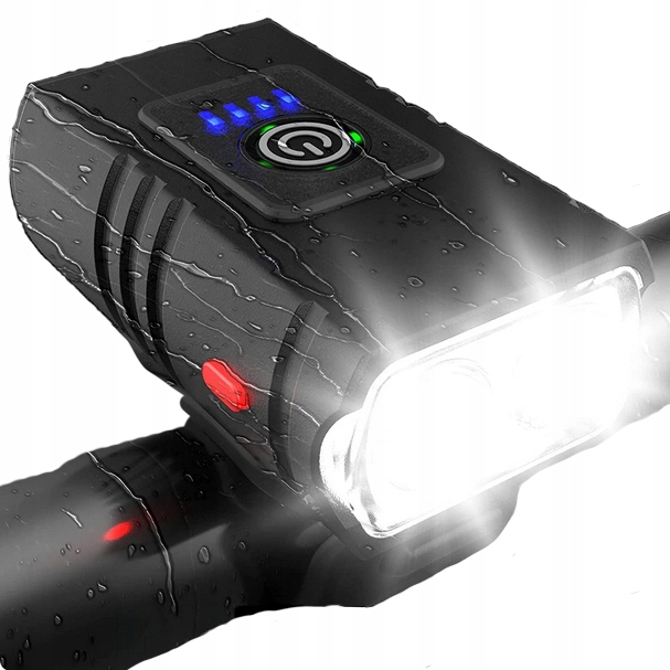 MOCNA Lampka Rowerowa PRZÓD LED na kierownicę 1200lm WODOODPORNA AKUMULATOR
