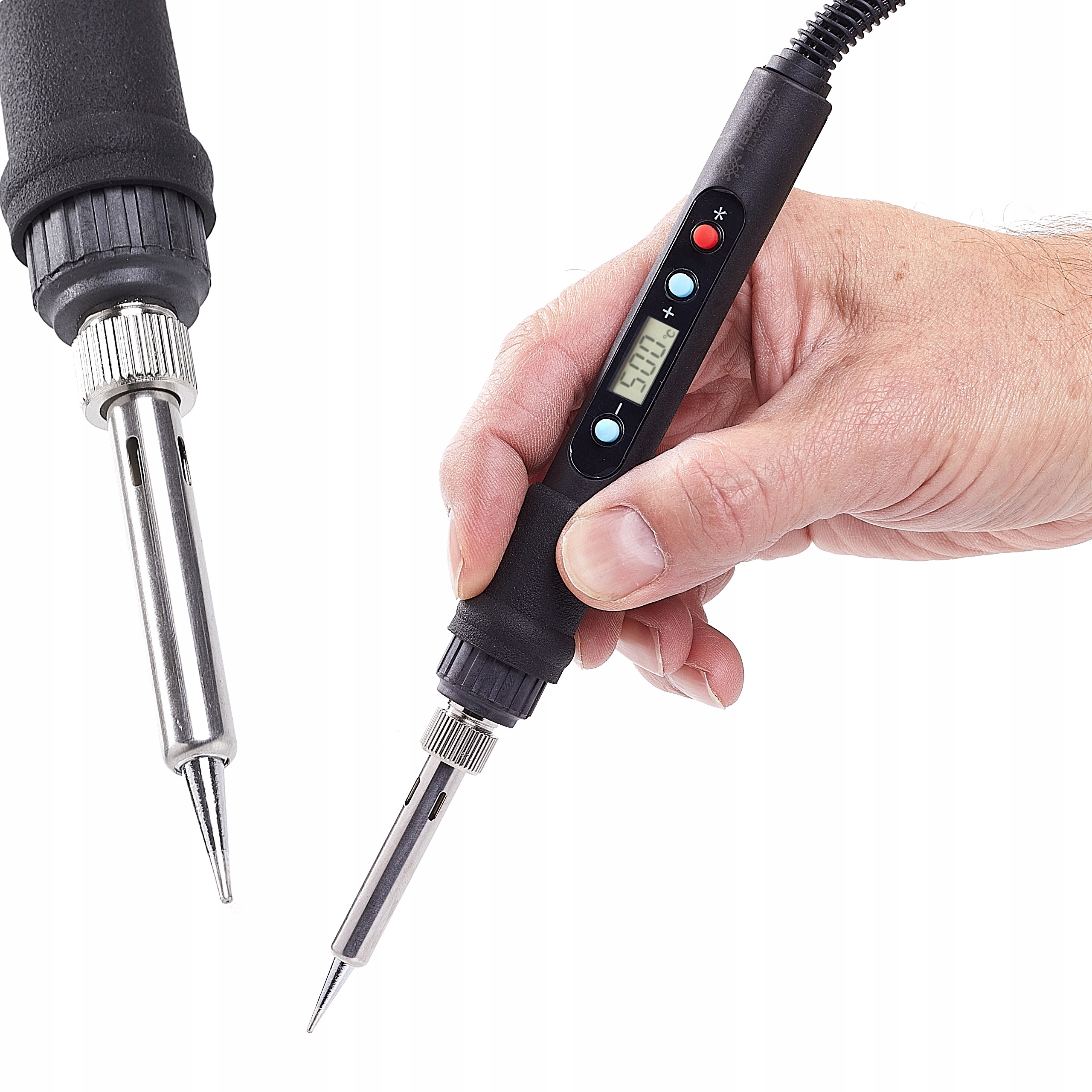 PRECYZYJNA LUTOWNICA CYNA TECHREBAL TBC80W WYŚWIETLACZ LCD 80W GROT 5 SZT Moc 80 W