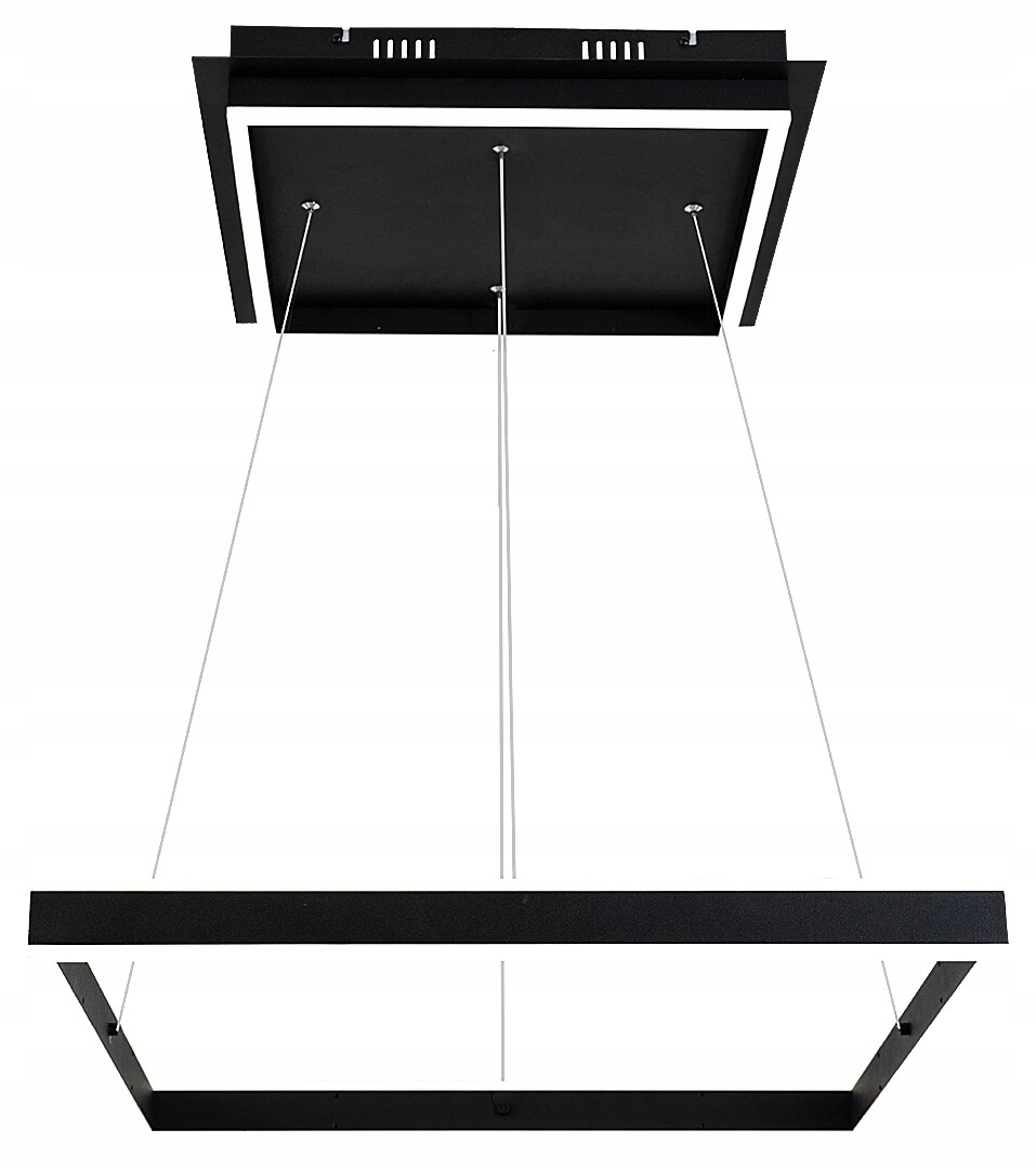 Moderní černý čtvercový Led lustr 60 cm do obývacího pokoje 4000K Rabalux