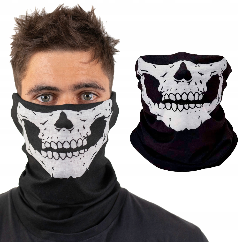 KOMINIARKA KOMIN BANDANA CHUSTA CZASZKA CZARNA