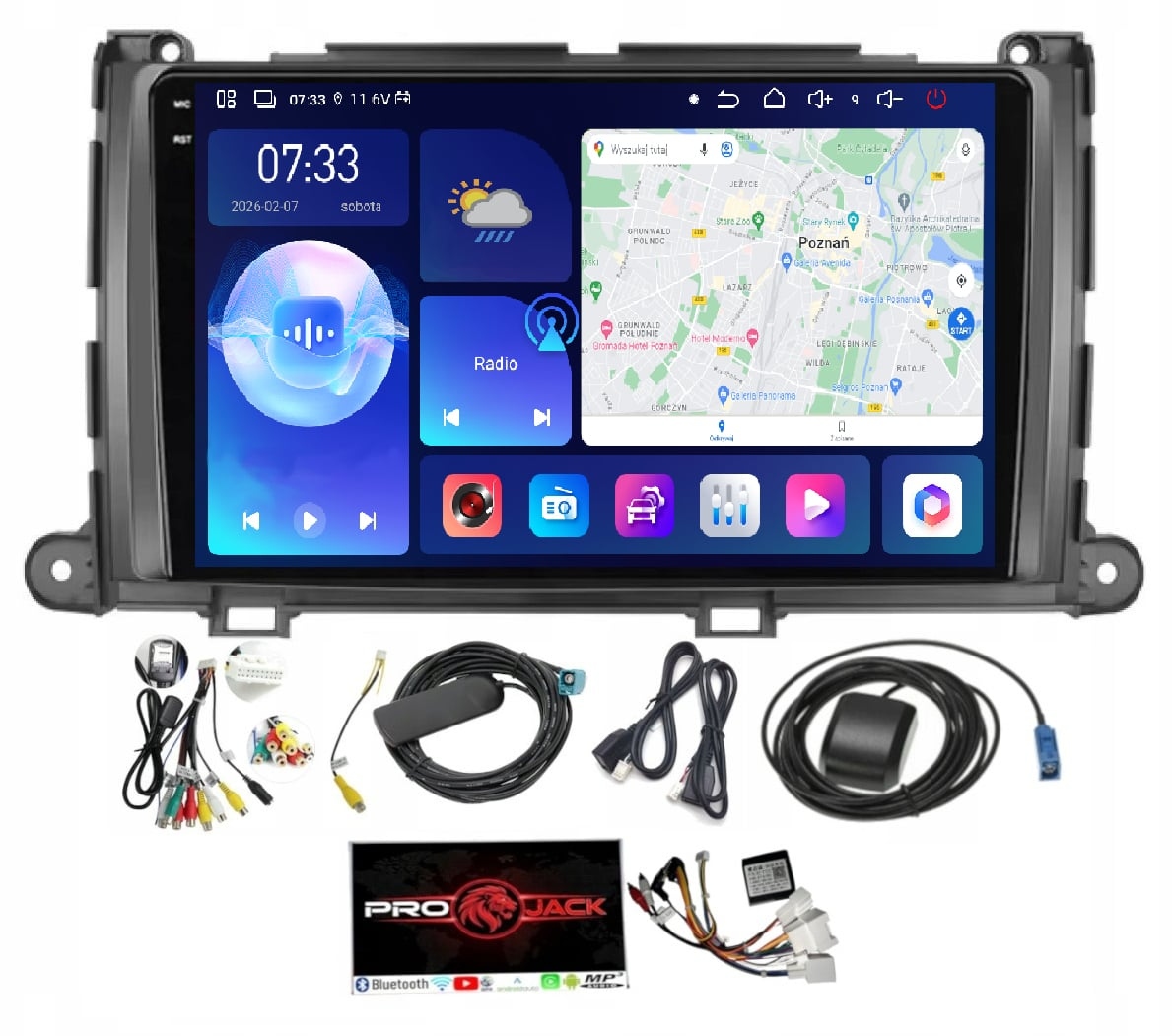 Autorádio S Navigací Toyota Sienna 2010-2014 Wifi Carplay Usb 6GB Ram 128GB Rom Sim
