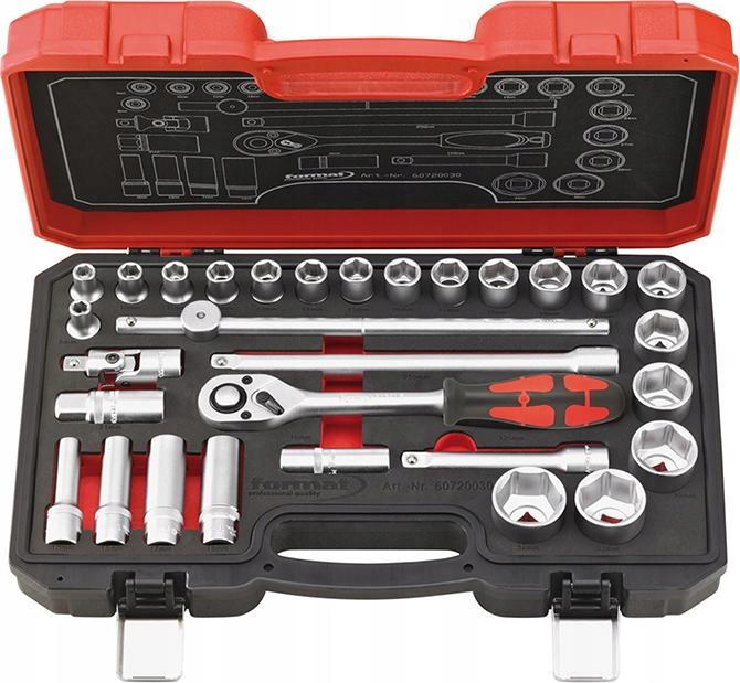 Sada vymeniteľných koncoviek nástrčného kľúča 1/2" 30-dielna Format