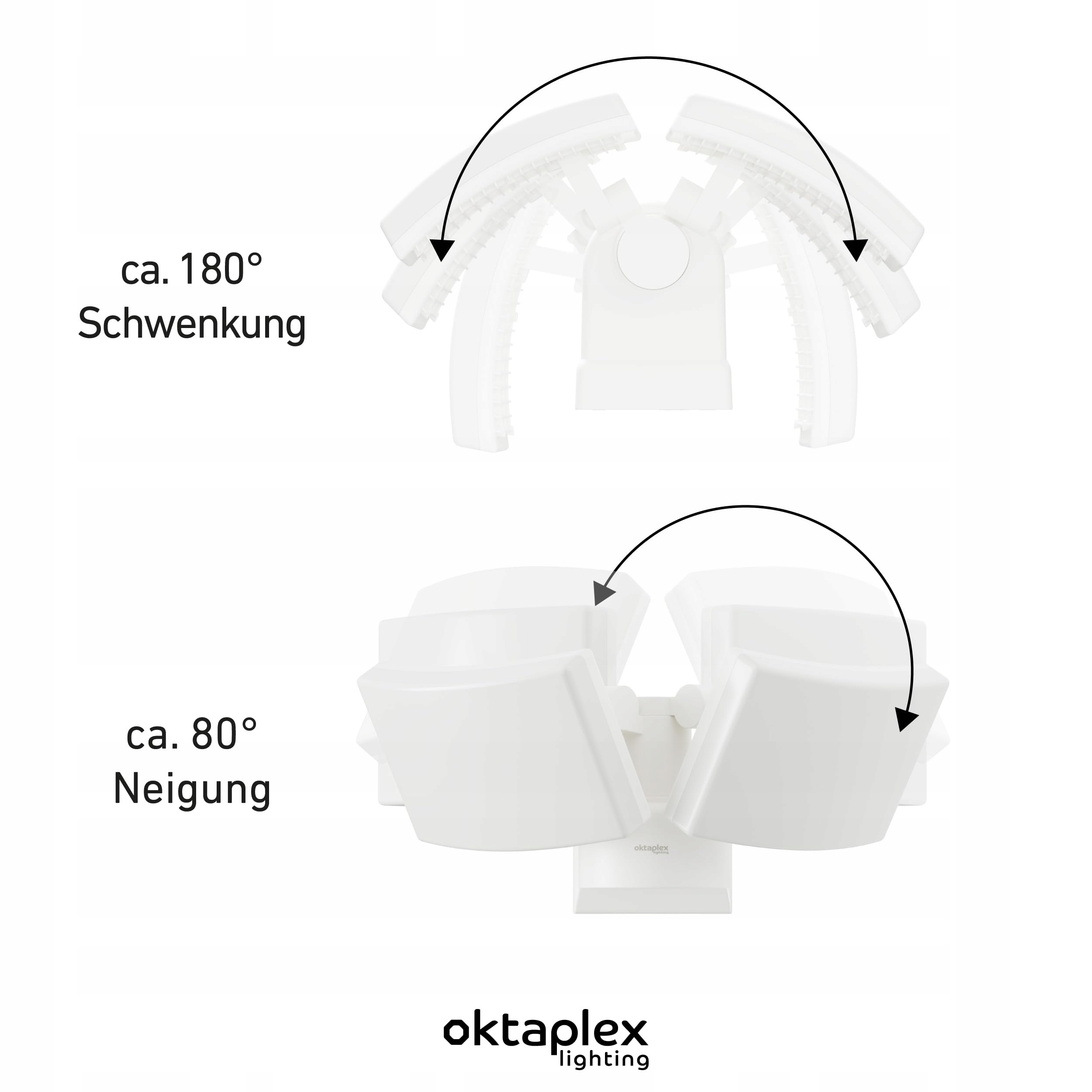Cali Dos Lampa Zewnętrzna Ścienna LED Obrotowa Biała 40W IP65 OKTAPLEX — miniatura 5