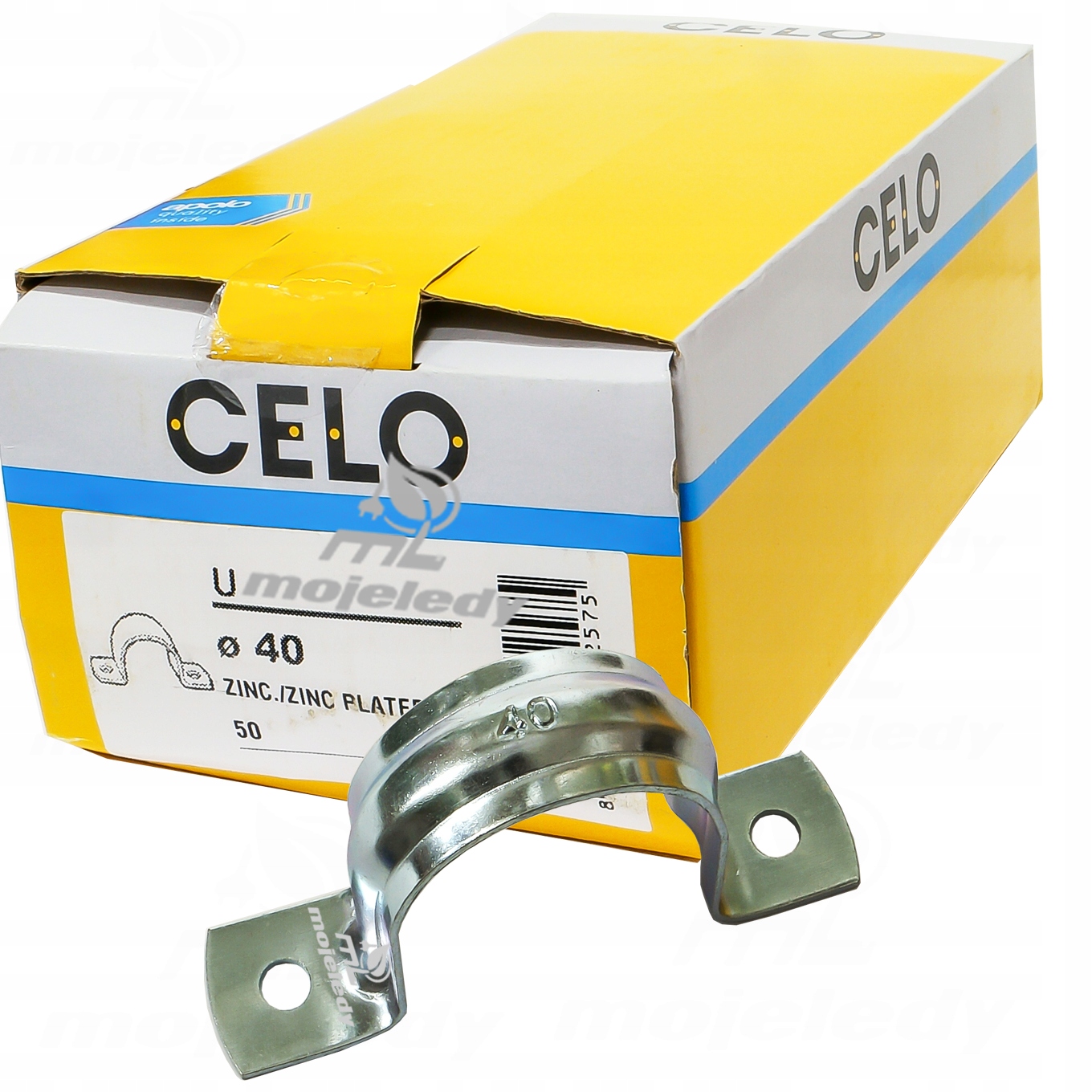 50 x kovový držák pro trubka a instalační trubku Rl 40 mm 40 Ud U 940U Celo