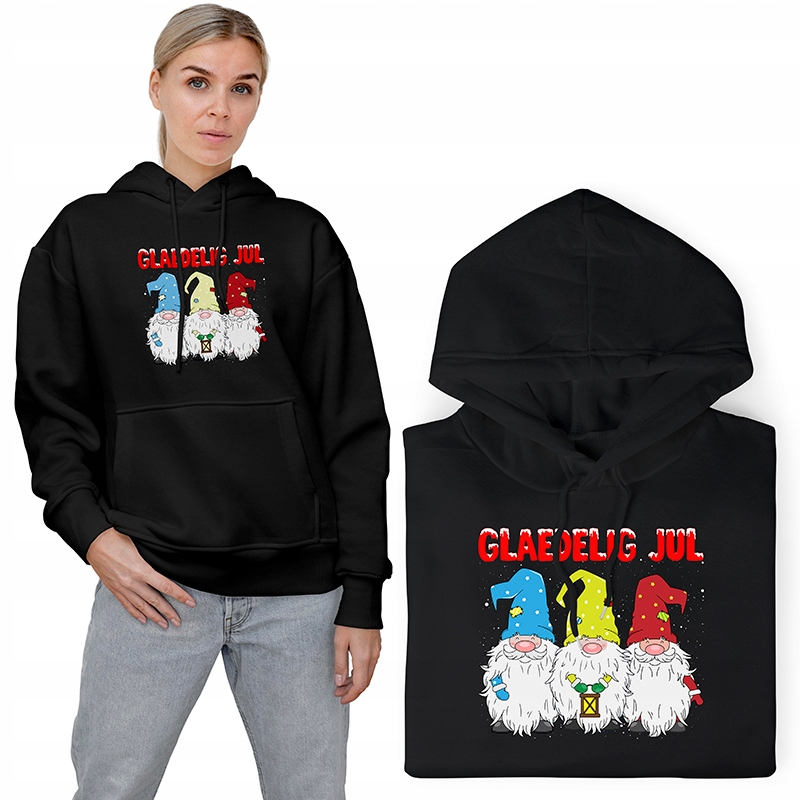 Pohodlná Mikina Černá Christmas Vzory XXL