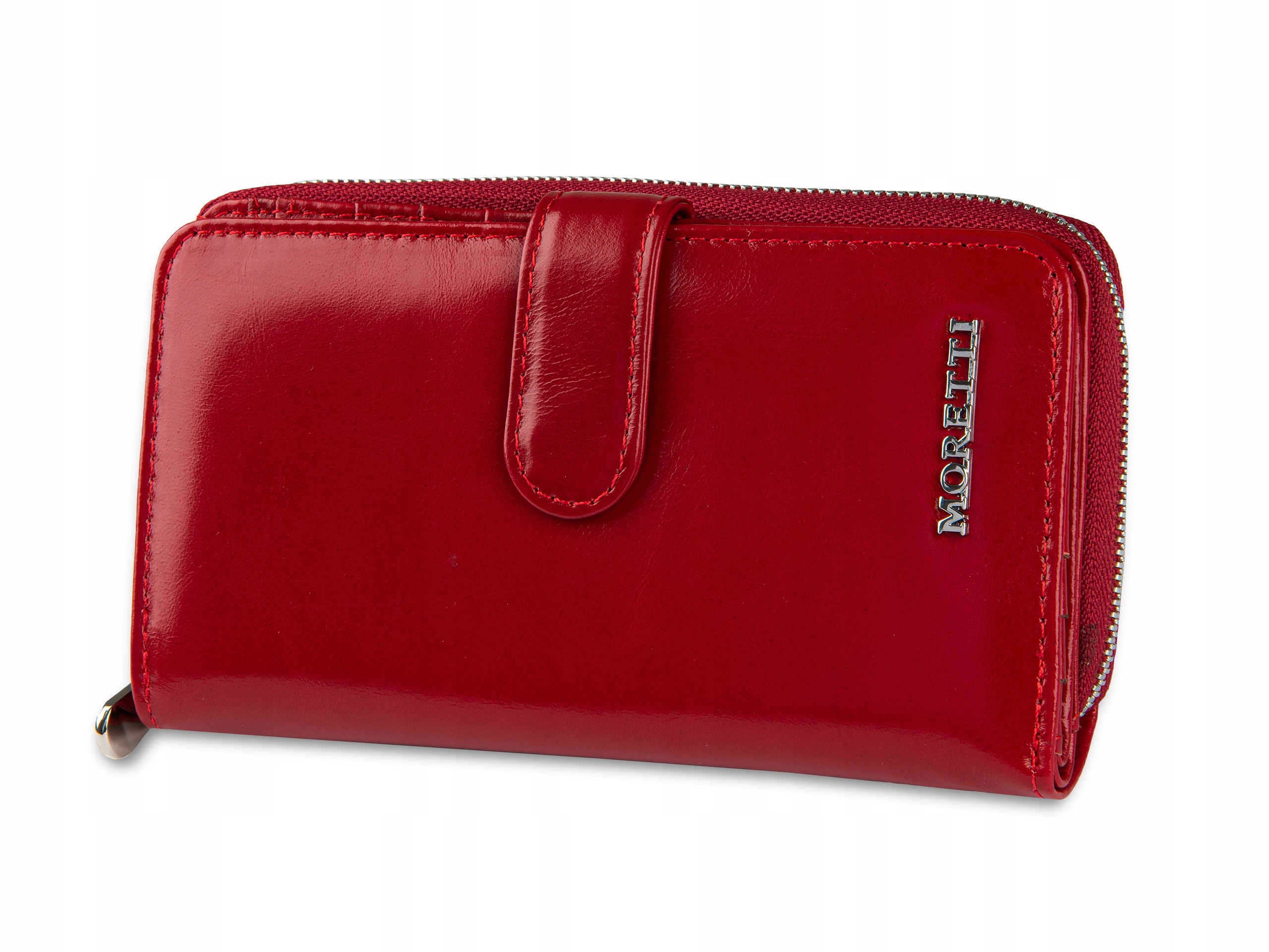 

Moretti Portfel skórzany damski na suwak Rfid