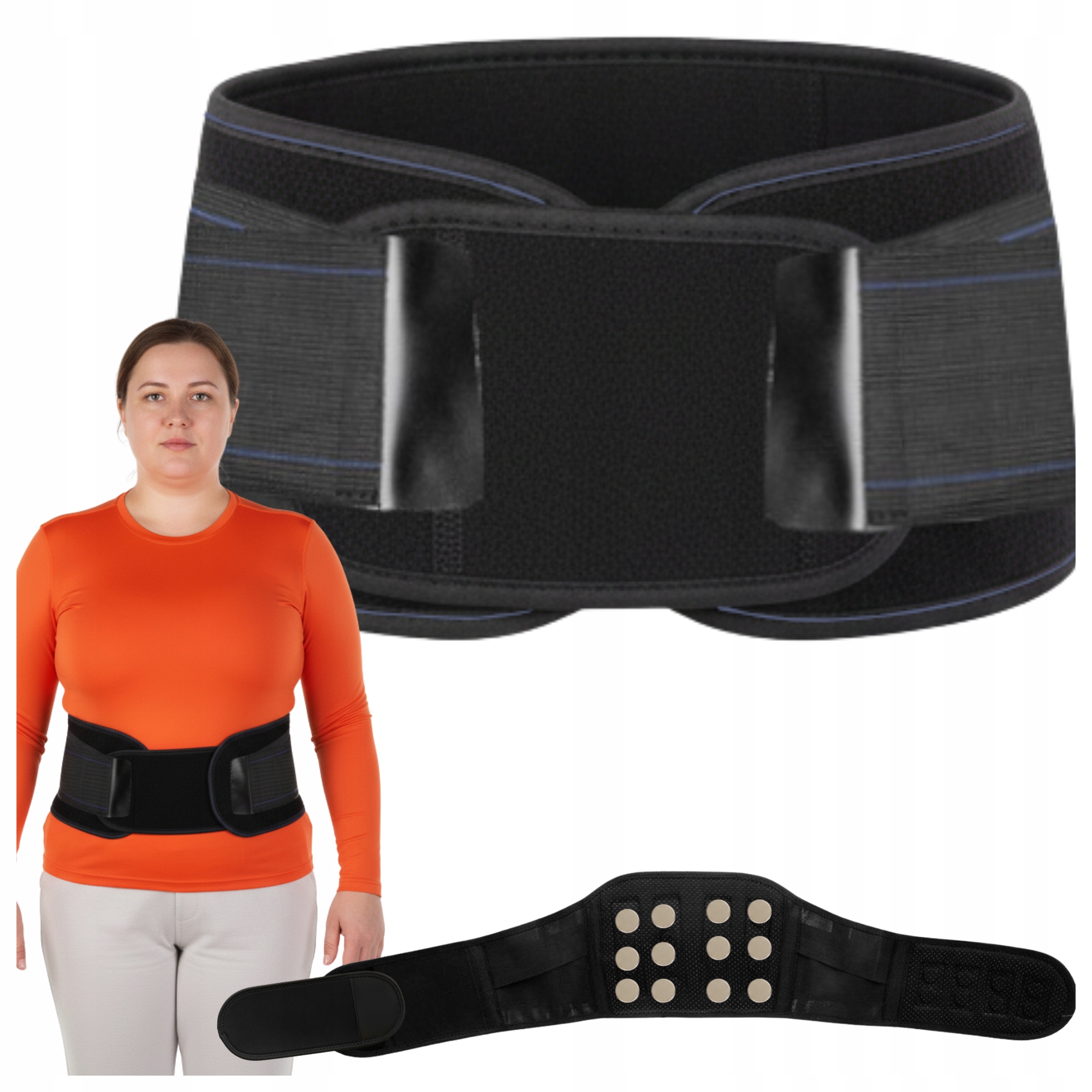 Pas Na Kręgosłup Lędźwiowy Magnetyczny Stabilizujący Z Magnesami Orteza 3XL