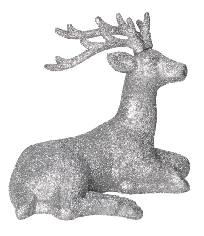 RENIFER LEŻĄCY Z BROKATEM DUŻY FIGURKA NA STROIK Marka Deko