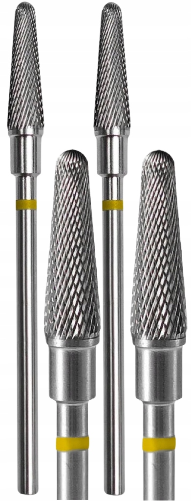 2 x Staleks Fréza ze slinutého karbidu, zkosený kužel, žlutý, průměr 6 mm